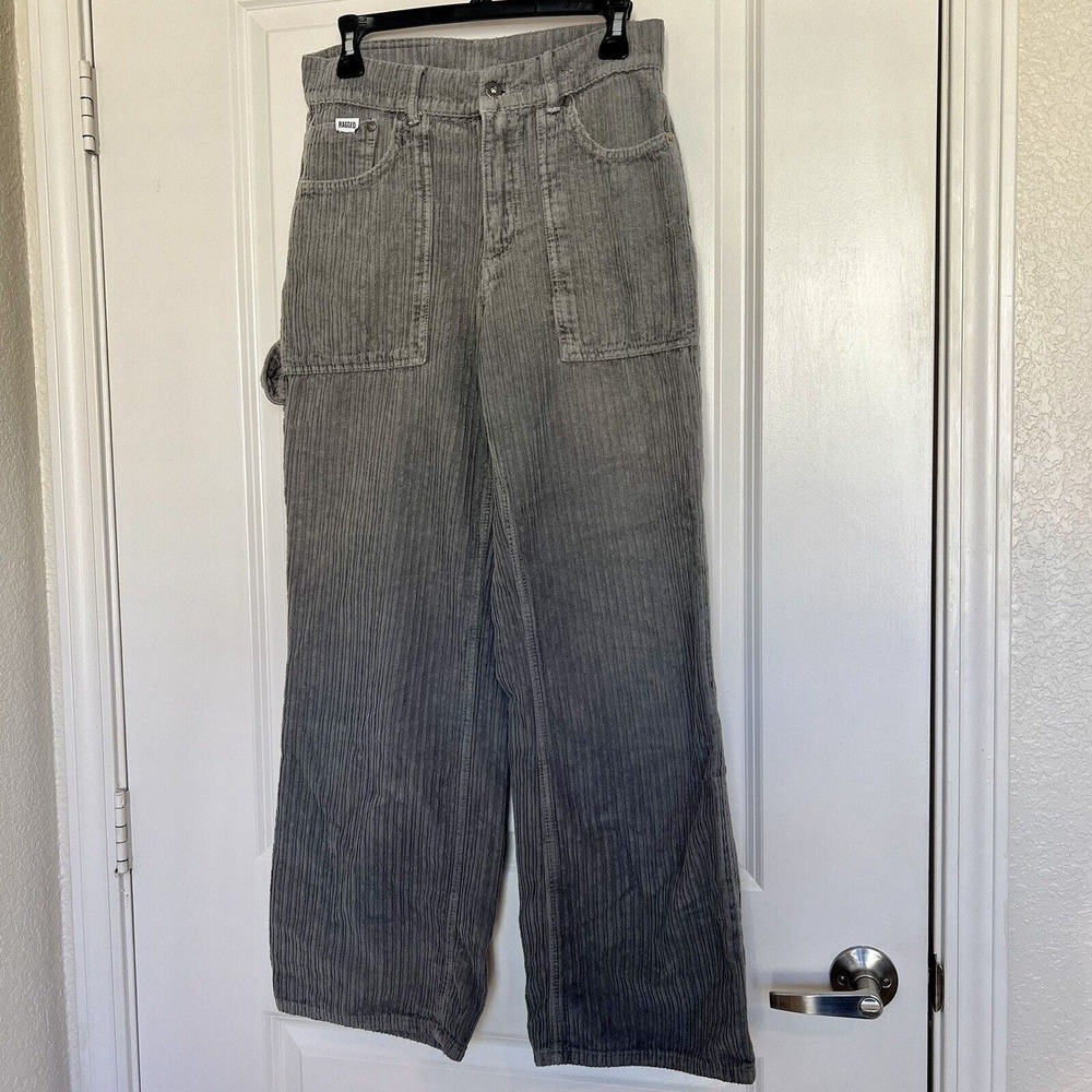 RAGGED PRIEST JEANS Size 28 Grey Corduroy Jeans Cords Pants Baggy Straight Leg